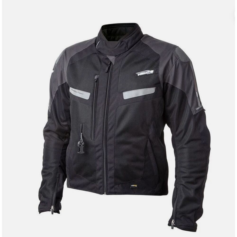 Helite Vented Airbag Jacket Black Grey w/ Liner Large​